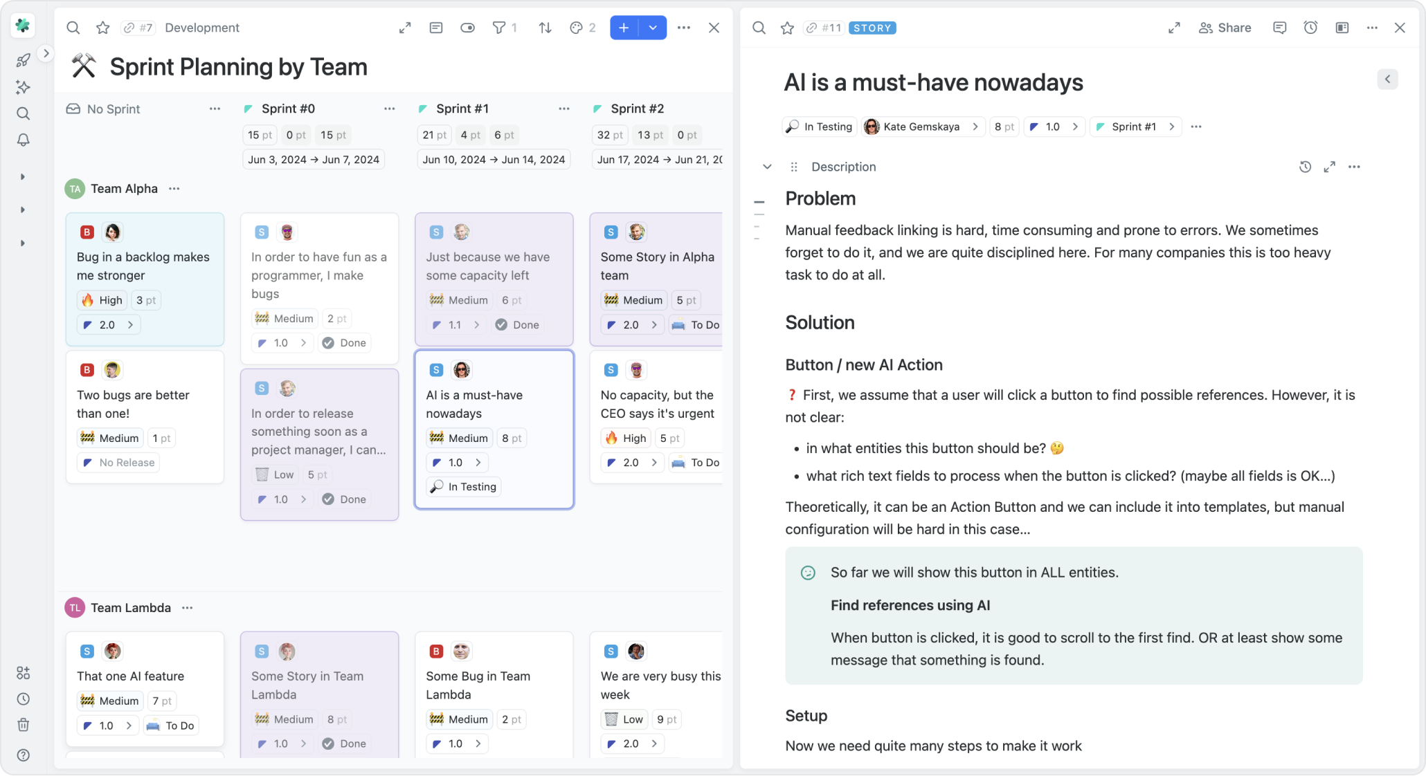 Collaborate on backlogs, sprints, releases, and development wiki
